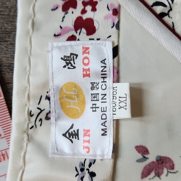 Jin Hon Asian Floral Sleeveless Silk Dress White and Red Xxl - Picture 5 of 8